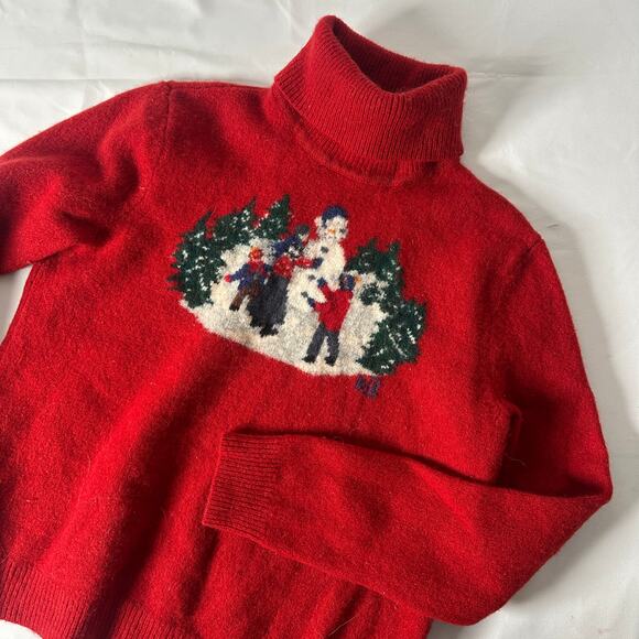 Vintage Jones New York Sport 100% Lambs Wool Christmas Winter Snowman Sweater - Picture 2 of 8